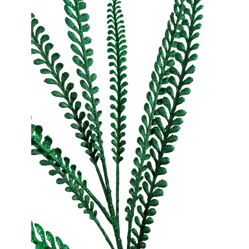 34" Sparkle Long Leaf Spray - Green