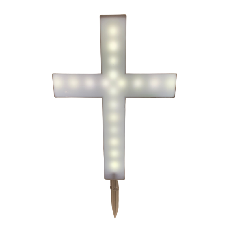 LED Solar Cross with Stake