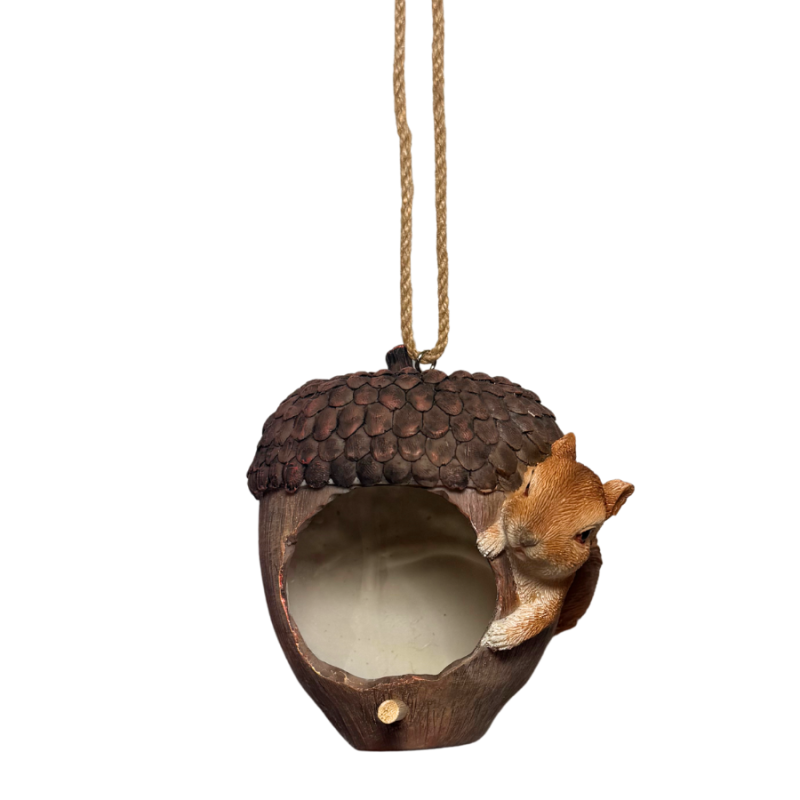 5" Acorn Birdhouse with Squirrel