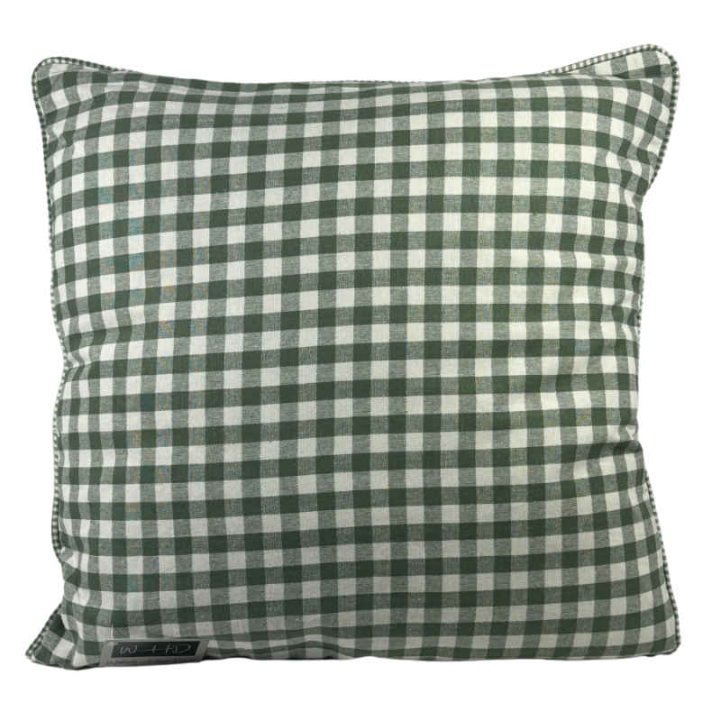 20" x 20" Double Sided Green Gingham Indoor Pillow