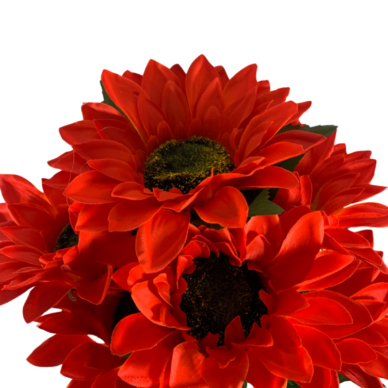 21" Red Sun Flower Bush