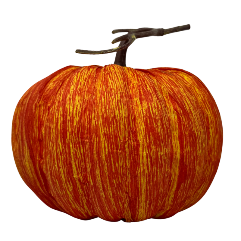 8" Decorative Styrofoam Wrapped Pumpkin
