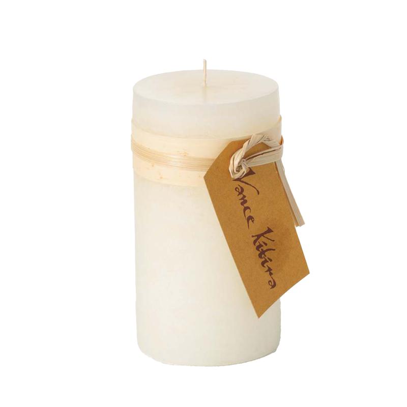 6" Timber Pillar Candle - Melon White