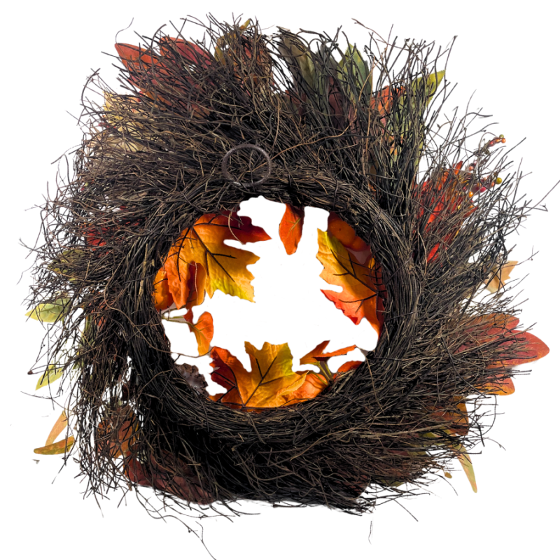 24" Sunburst Pumpkin Wreath