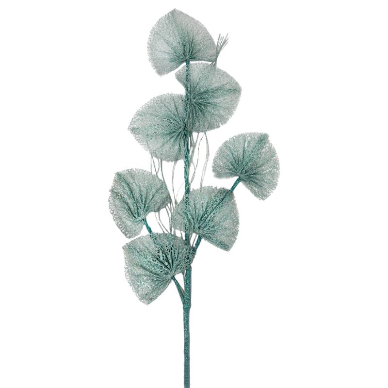 31" Coral Leaf Fan Spray - Aqua