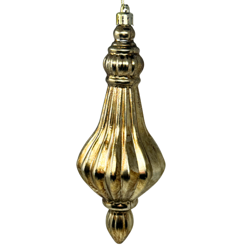 9" Antique Gold Lined Drop Tear Ornament