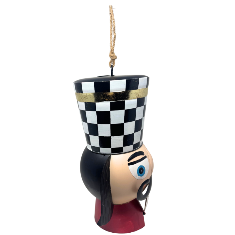 14.5" Metal Checkered Hat Nutcracker Head Ornament