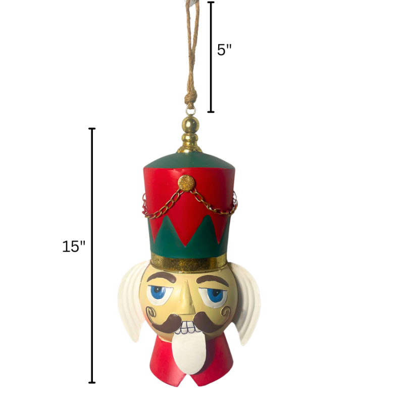 15" Regal Metal Nutcracker Head Ornament