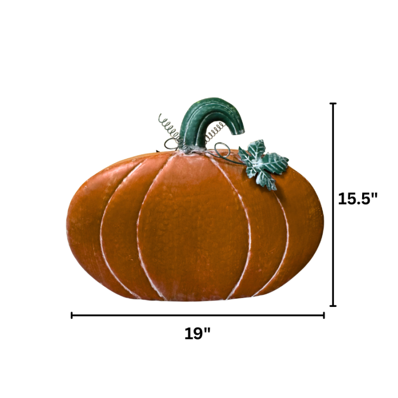 Metal Pumpkin Rustic Orange- Set of 3