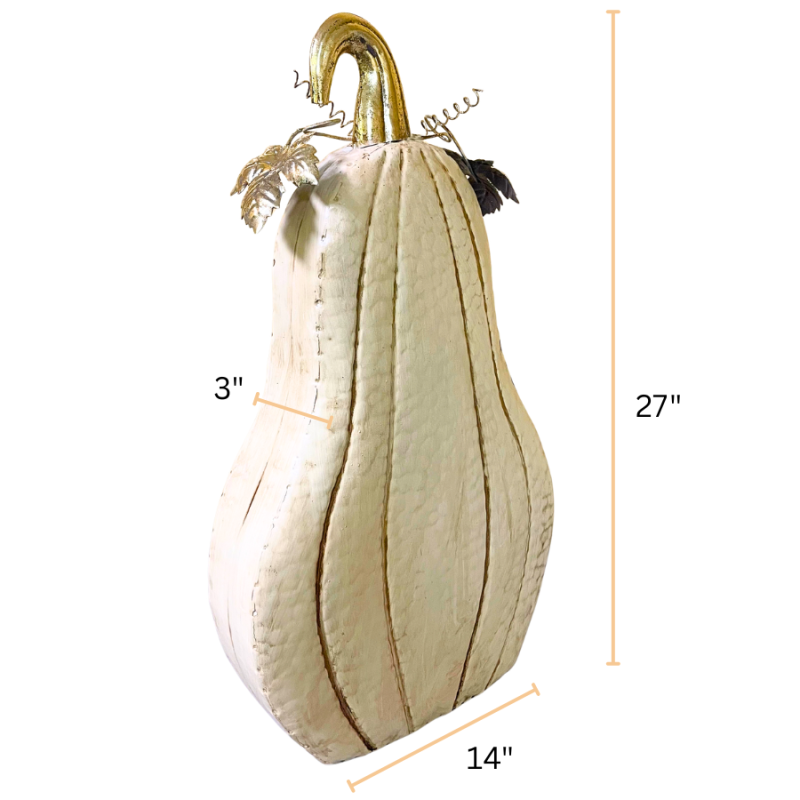 Metal Cream Pumpkins Antiqued - Set of 3