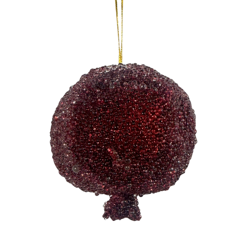 4" Beaded Pomegranate Ornament