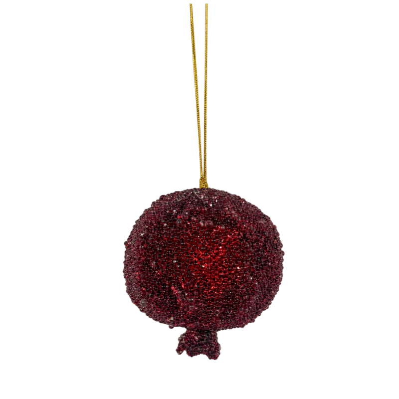 4" Beaded Pomegranate Ornament