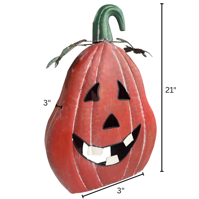 Metal Jack O' Lanterns w/ Candle Holder - Set of 3
