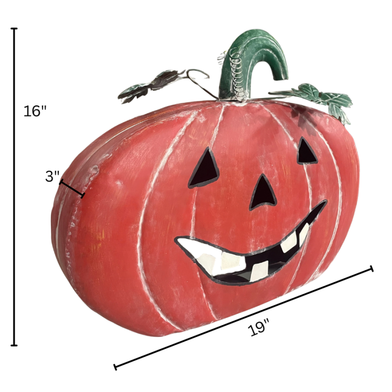 Metal Jack O' Lanterns w/ Candle Holder - Set of 3