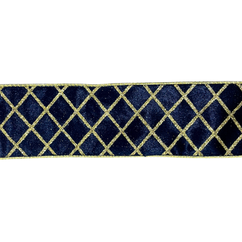2.5" x 10yd Glitter Diamond Pattern on Velvet Ribbon