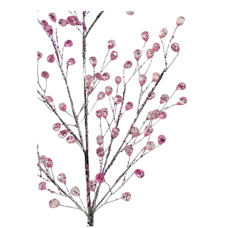 26" Pink Acrylic Glitter Bead Spray