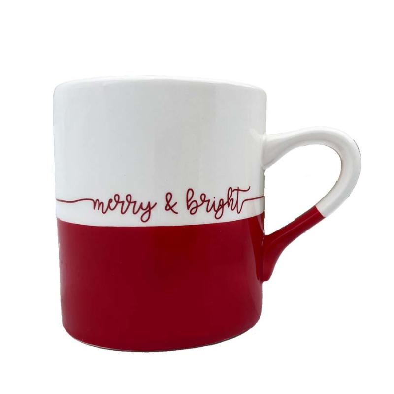 Dipped Coffee Mug - Red Merry & Bright