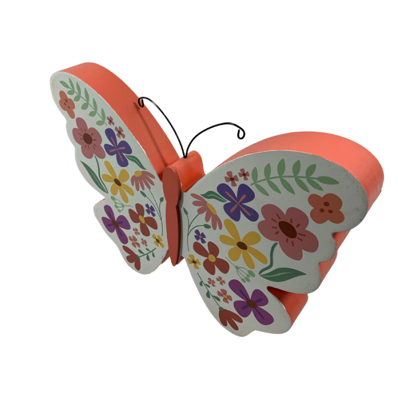 Spring Butterfly Block - Coral