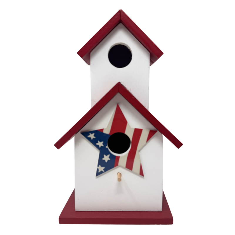 11" Patriotic Striped Bird House