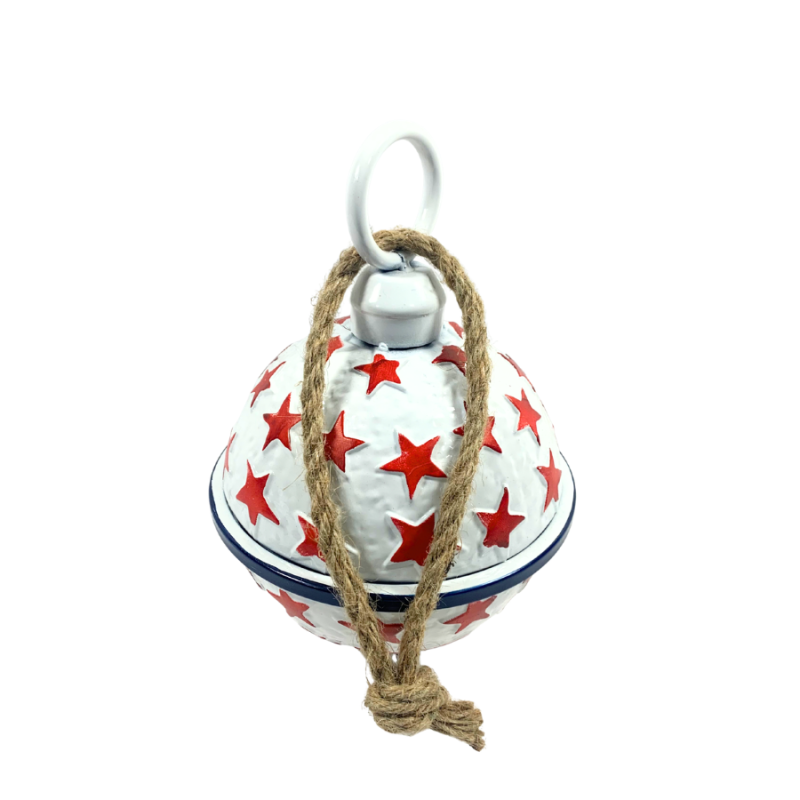 6" Patriotic Bell - White w/ Red Stars