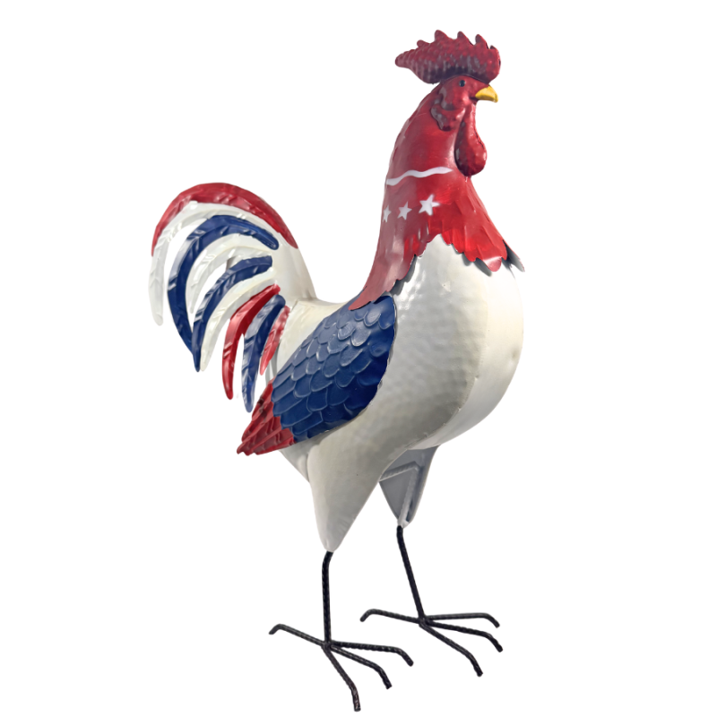 20" Metal Patriotic Rooster