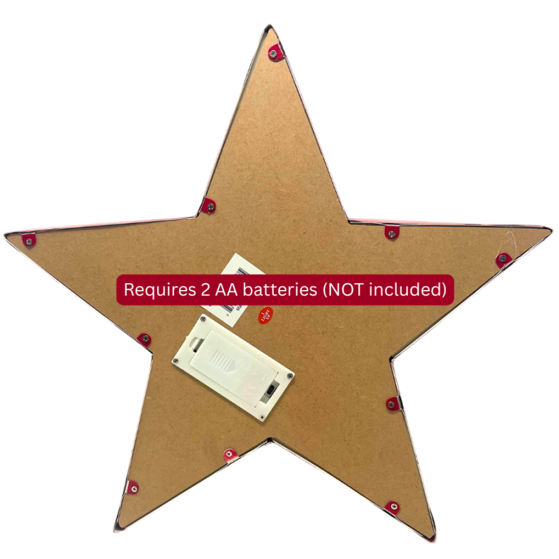 15" Metal American LED Star - Red