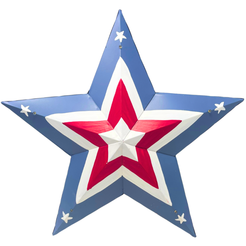 15" Metal American LED Star - Blue
