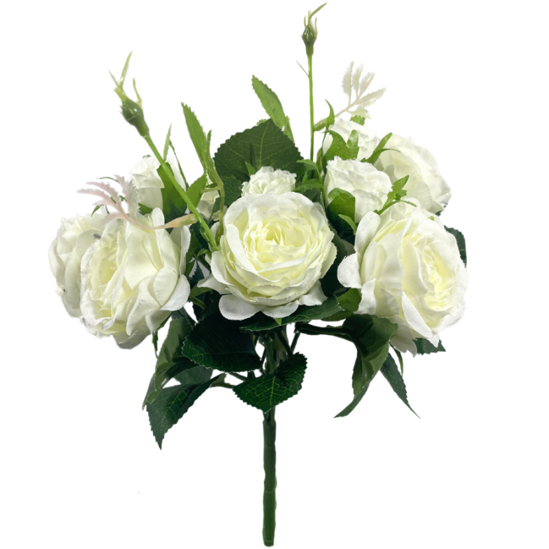 11.5" Cream Rose Bush