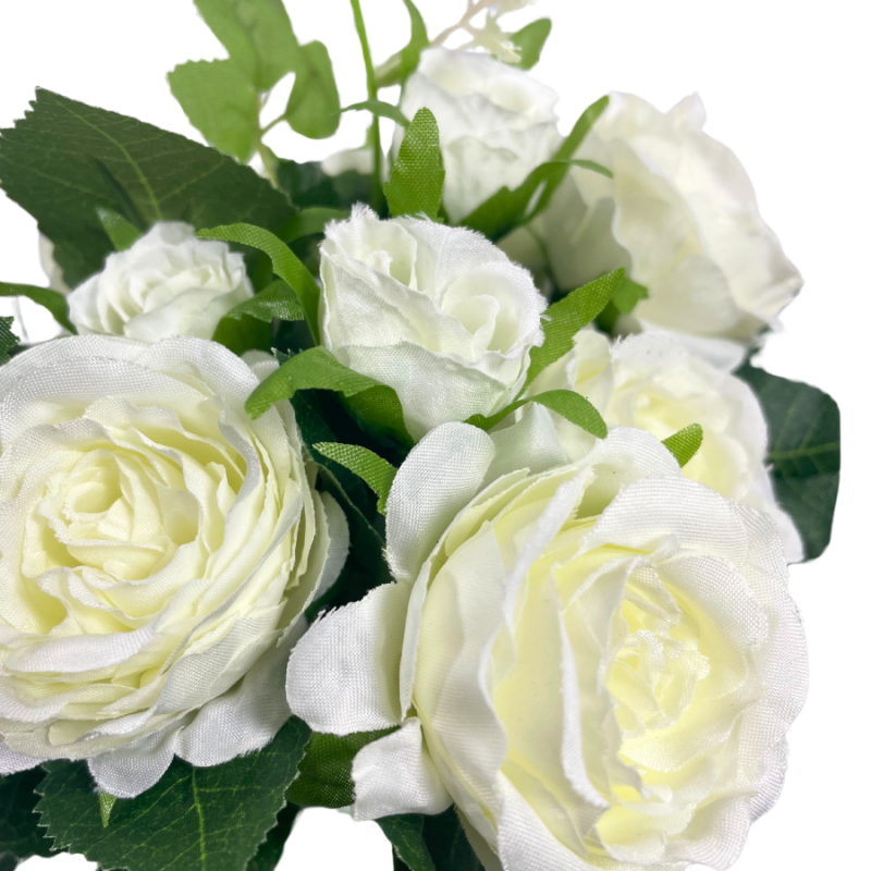 11.5" Cream Rose Bush