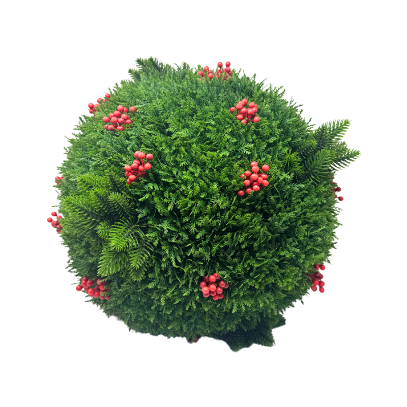 12" Custom Cedar and Berry Topiary Balls
