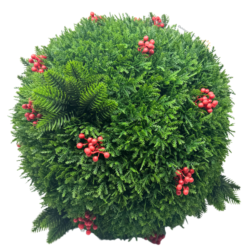 16" Custom Cedar & Berry Topiary Ball