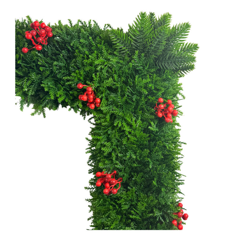 20" Custom Cedar & Berry Square Wreath