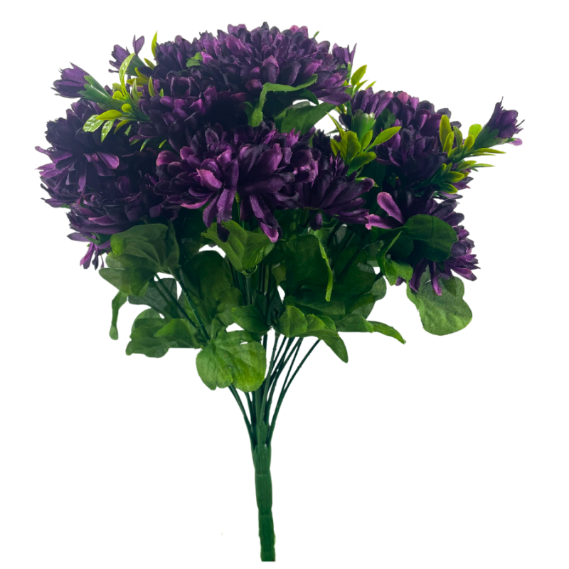 14.5" Mini Mum & Buds Mixed Bush - Purple