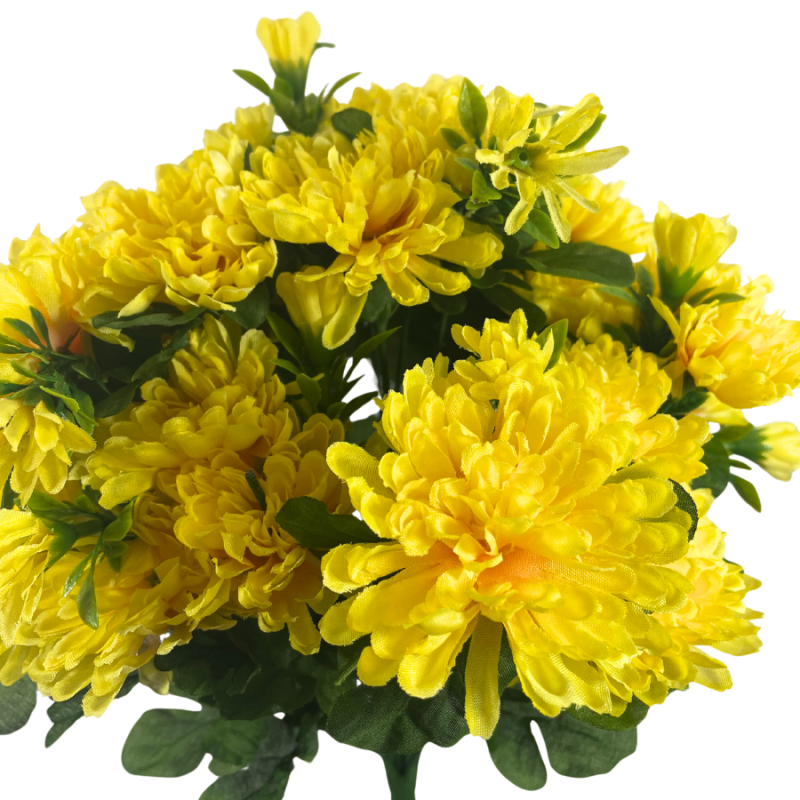 14.5" Mini Mum & Buds Mixed Bush - Yellow
