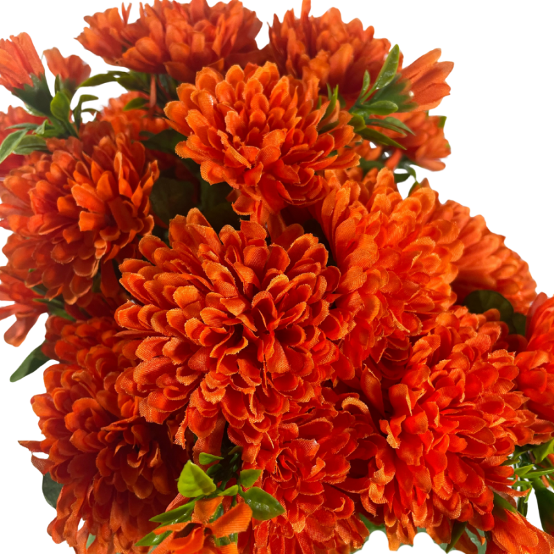 14.5" Mini Mum & Buds Mixed Bush - Orange