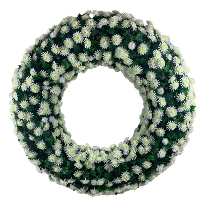 Mum Wreath 22" - UV Protected Cream