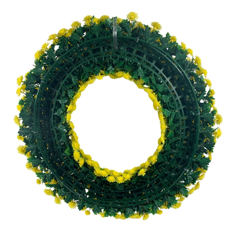 Mum Wreath 22" - UV Protected Yellow