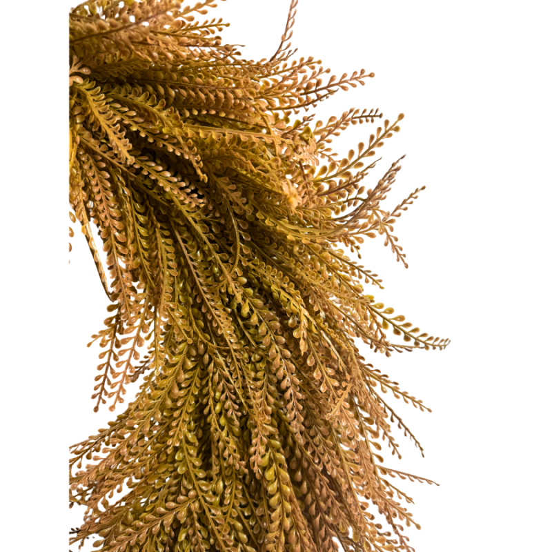 24" UV Bead Grass Wreath- Beige