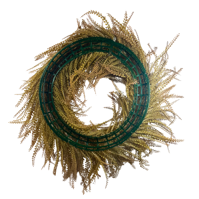 24" UV Bead Grass Wreath- Beige