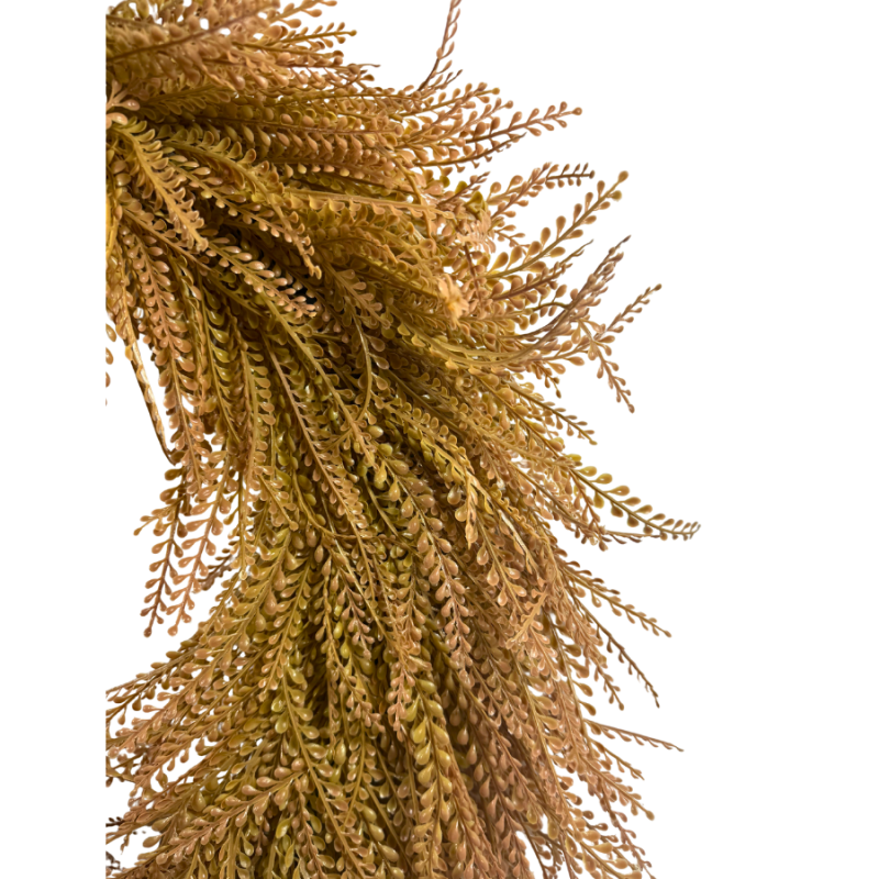 26" Oval UV Bead Grass Wreath- Beige