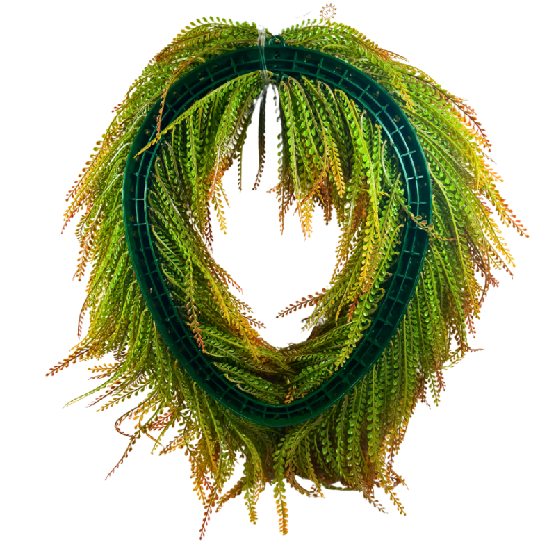 26" UV Oval Bead Grass Wreath- Autumn