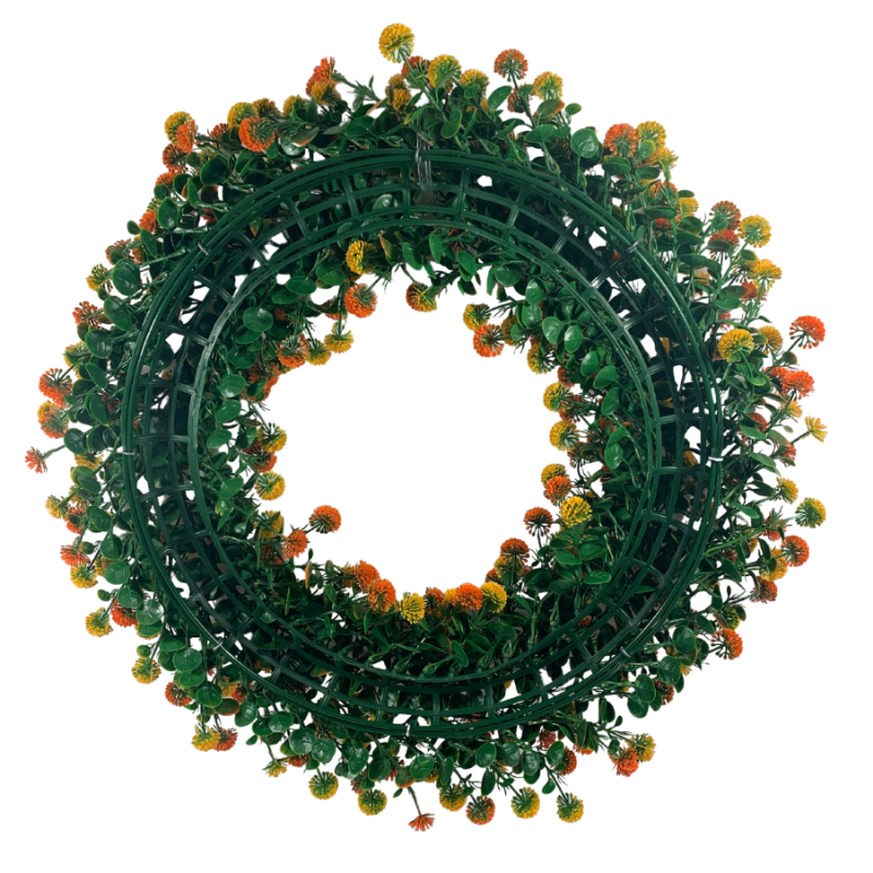 Clover Wreath 22"- UV Protected Orange