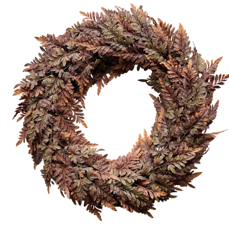 24" Squirrel Foot Wreath - Rush Brown