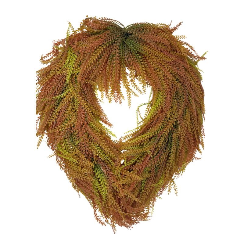 26" Oval UV Bead Grass Wreath - Orange/Red