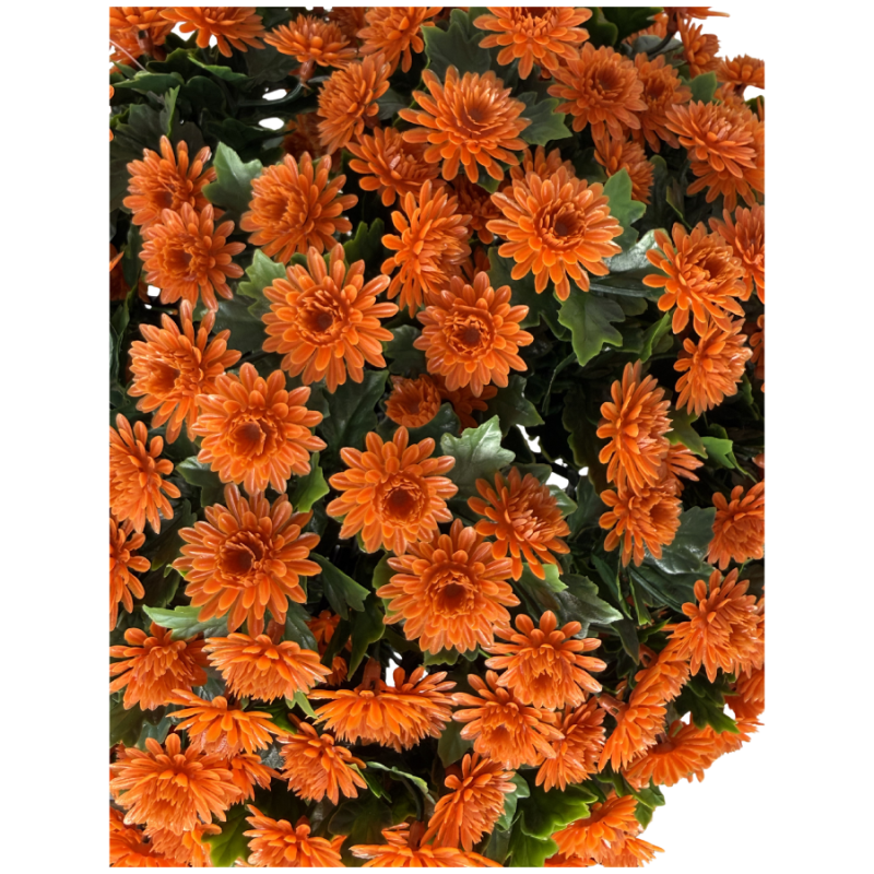 16" UV Orange Mum Bush Stake