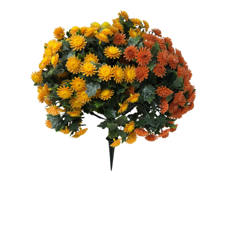 16" Wide UV Orange/Yellow/Gold Mum Bush Stake