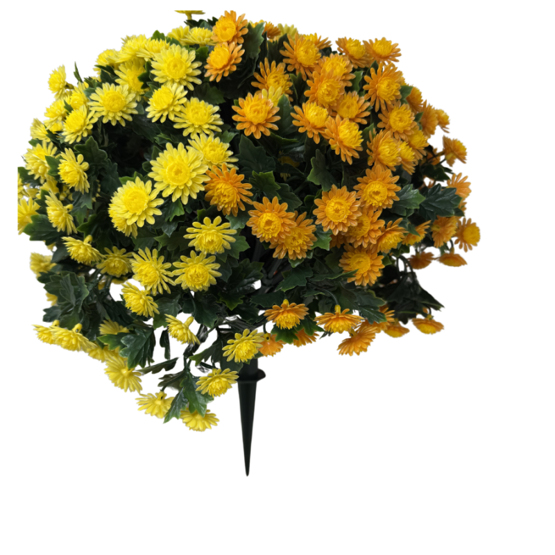 16" Wide UV Orange/Yellow/Gold Mum Bush Stake