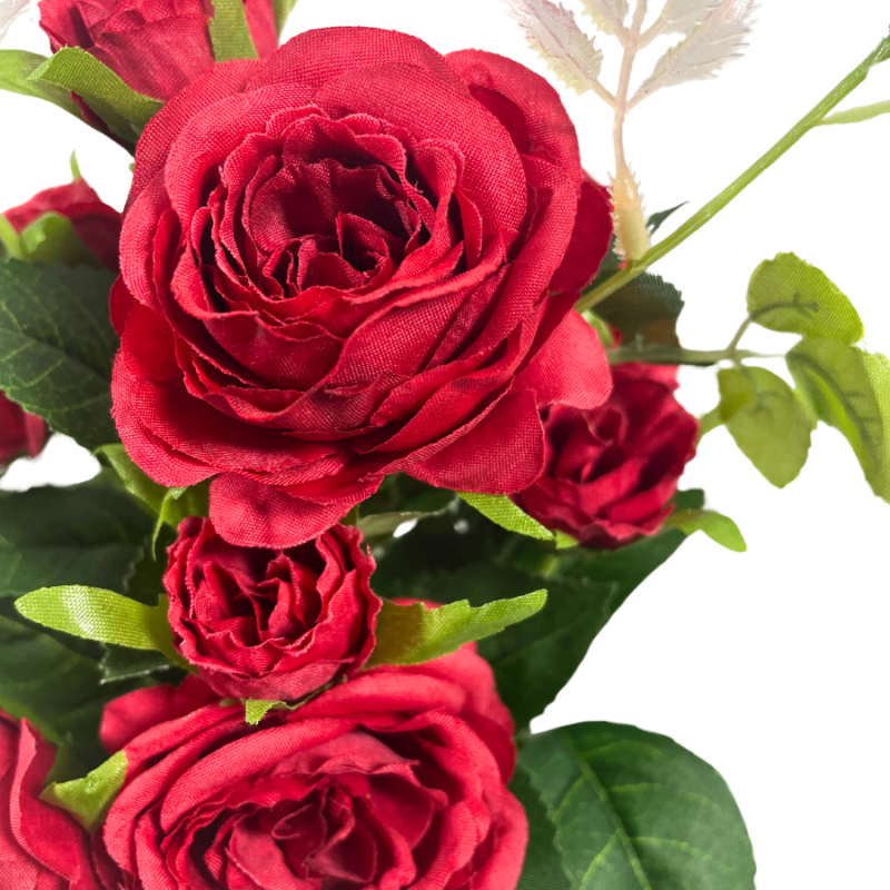 11.5" Red Rose Bush