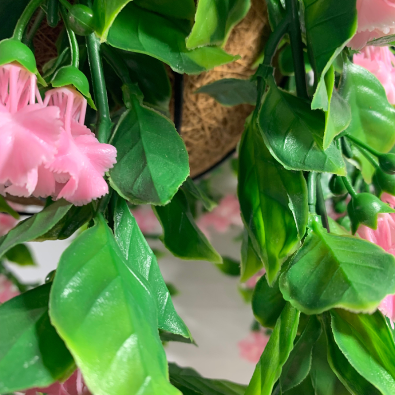 16" Pink Artificial Lilac UV Hanging Basket