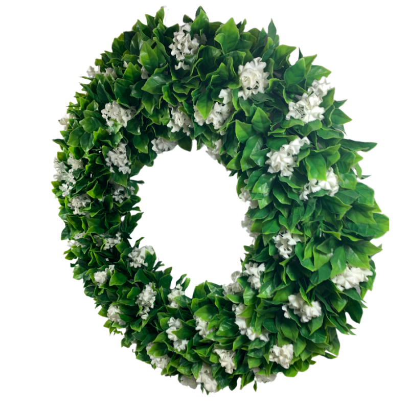 20" White Artificial Lilac Flower UV Wreath
